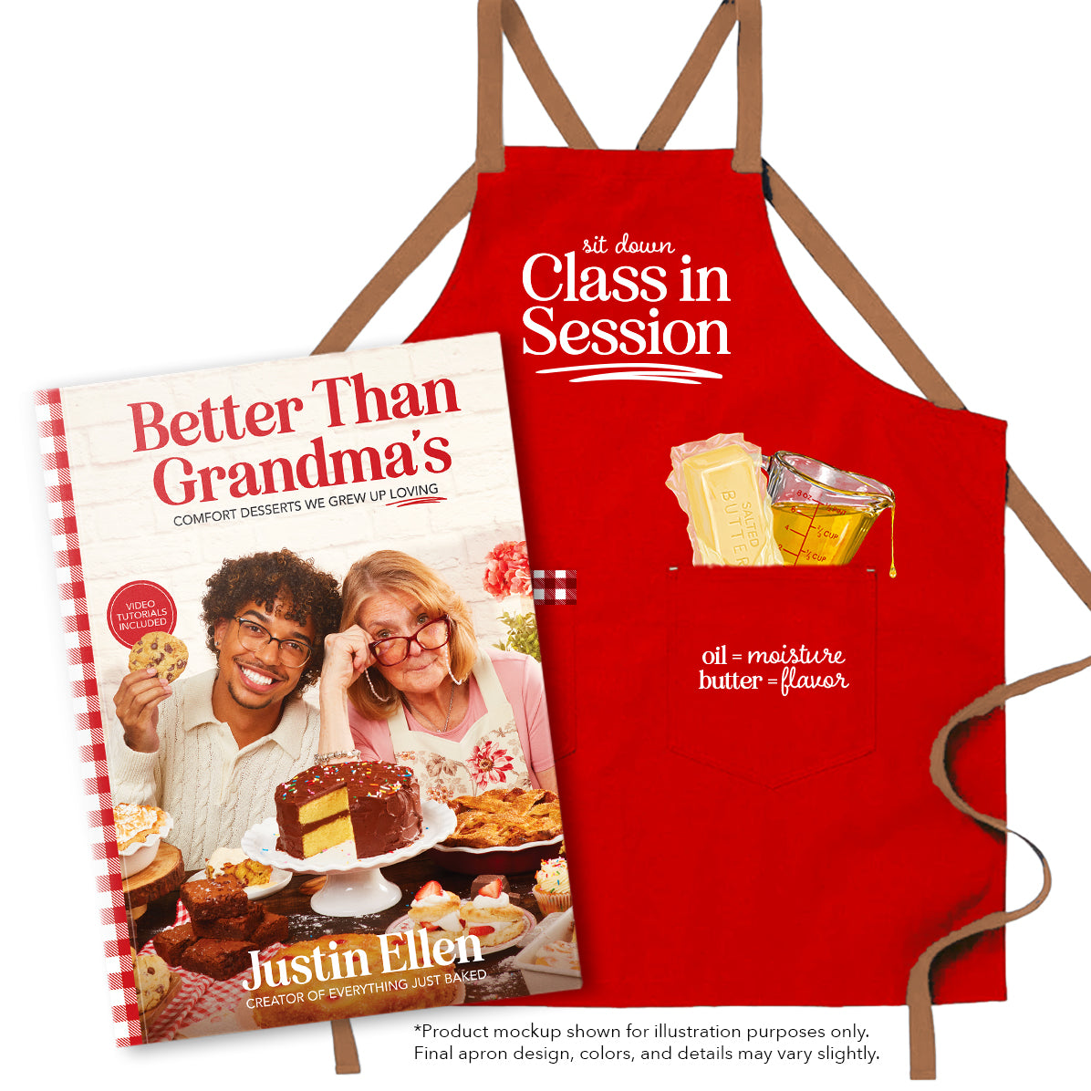 Better Than Grandma's Cookbook & Apron Bundle